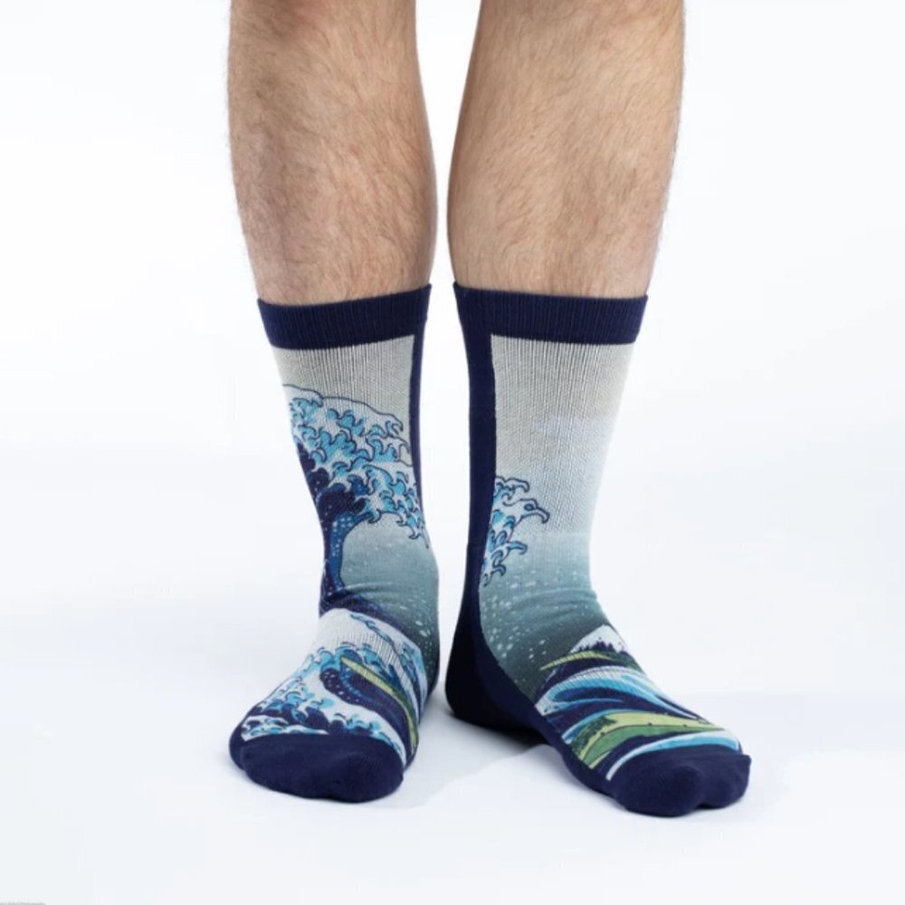 Good Luck Sock Men's The Great Wave off Kanagawa Socks - 8-13